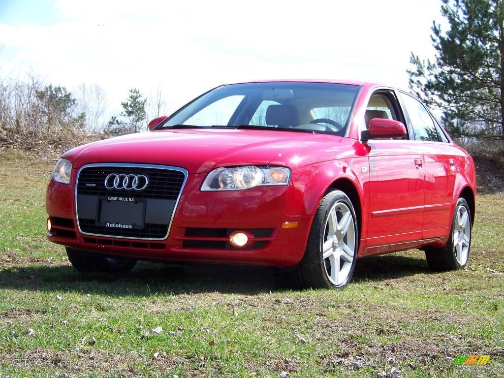 2007 A4 2.0T quattro Sedan - Brilliant Red / Beige photo #1