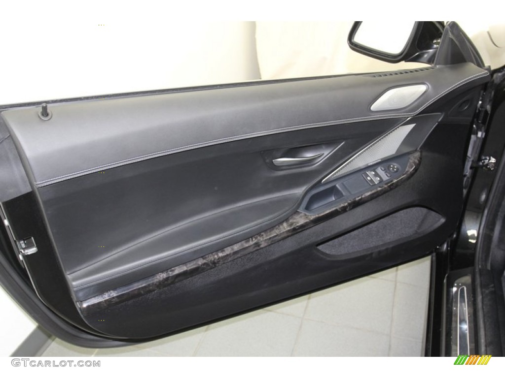 2012 BMW 6 Series 650i Coupe Black Nappa Leather Door Panel Photo #79009483