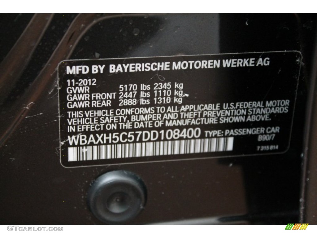 2013 5 Series 528i xDrive Sedan - Dark Graphite Metallic II / Black photo #16