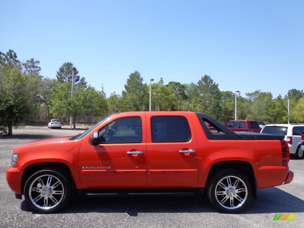 Inferno Orange Metallic 2009 Chevrolet Avalanche LT Exterior Photo #79013772