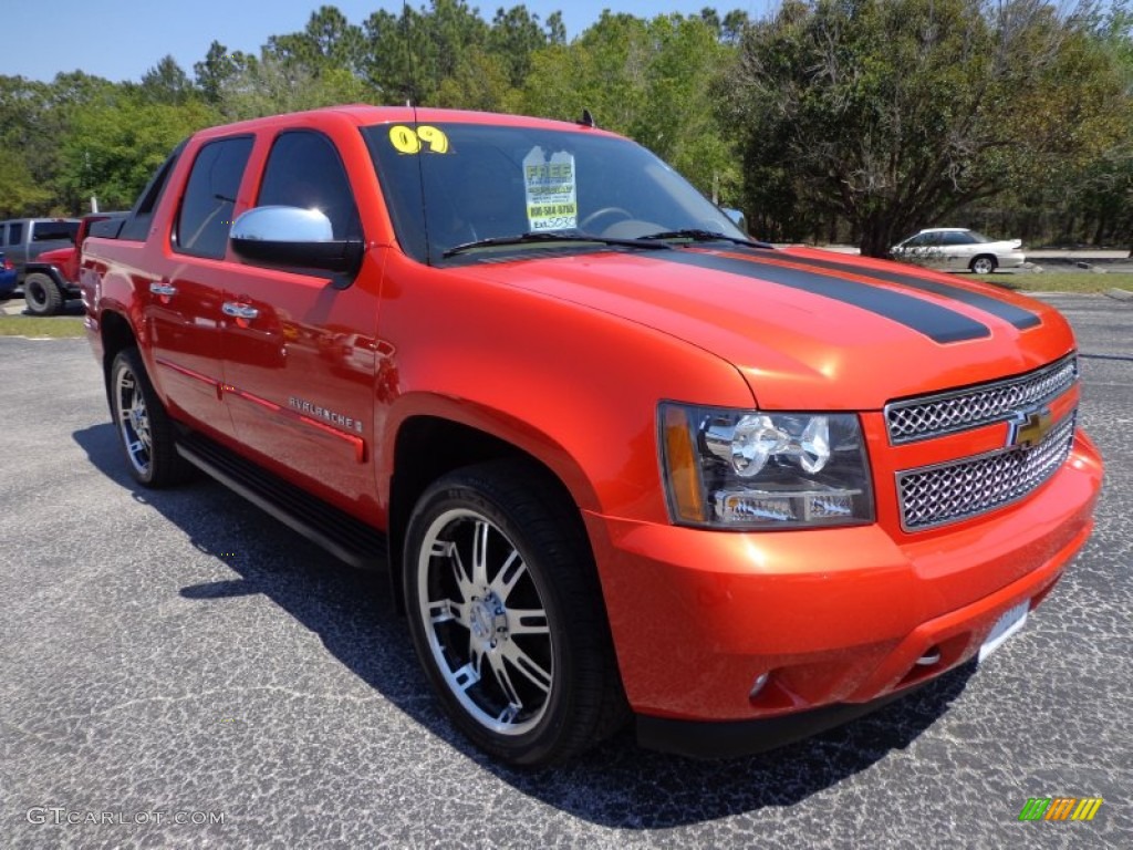 Inferno Orange Metallic 2009 Chevrolet Avalanche LT Exterior Photo #79013959
