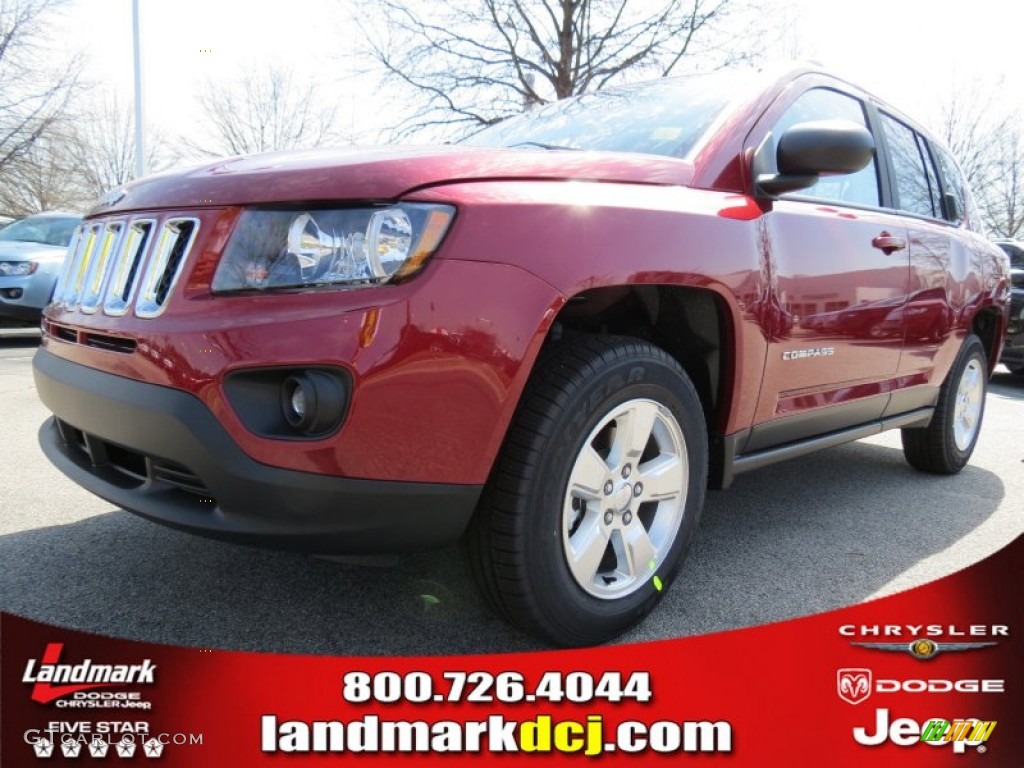 2014 Compass Sport - Deep Cherry Red Crystal Pearl / Dark Slate Gray photo #1