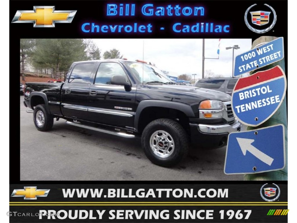 2007 Sierra 2500HD Classic SLE Extended Cab 4x4 - Onyx Black / Dark Charcoal photo #1