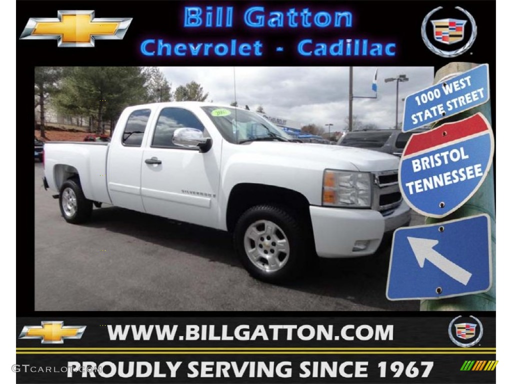 2007 Silverado 1500 LT Extended Cab - Summit White / Ebony Black photo #1