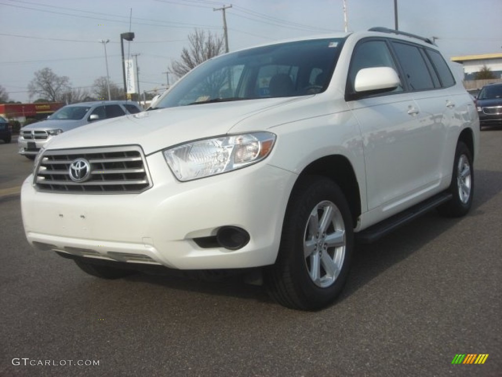 2009 Highlander V6 4WD - Blizzard White Pearl / Ash photo #1