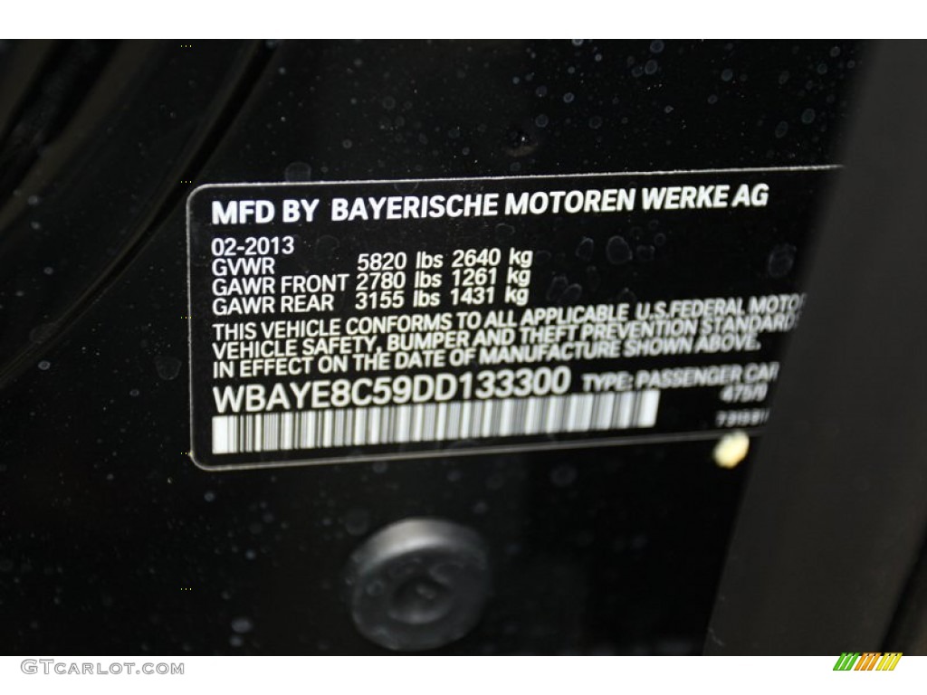 2013 7 Series 750Li Sedan - Black Sapphire Metallic / Black photo #10
