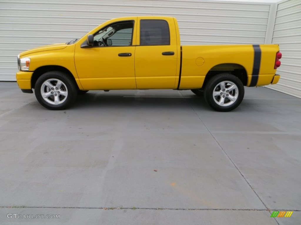 2008 Ram 1500 Lone Star Edition Quad Cab 4x4 - Detonator Yellow / Medium Slate Gray photo #6