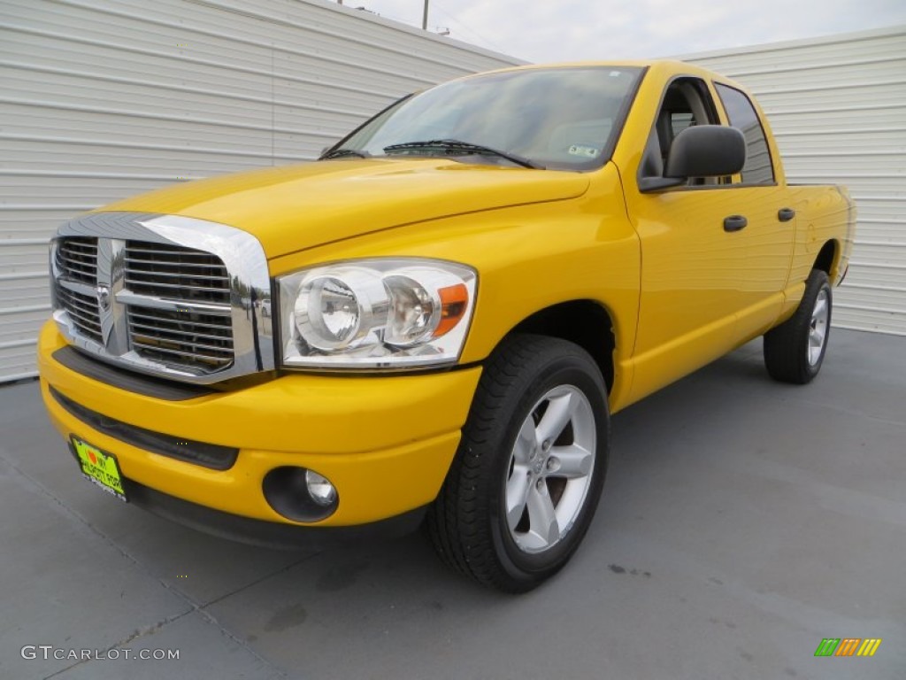 2008 Ram 1500 Lone Star Edition Quad Cab 4x4 - Detonator Yellow / Medium Slate Gray photo #7