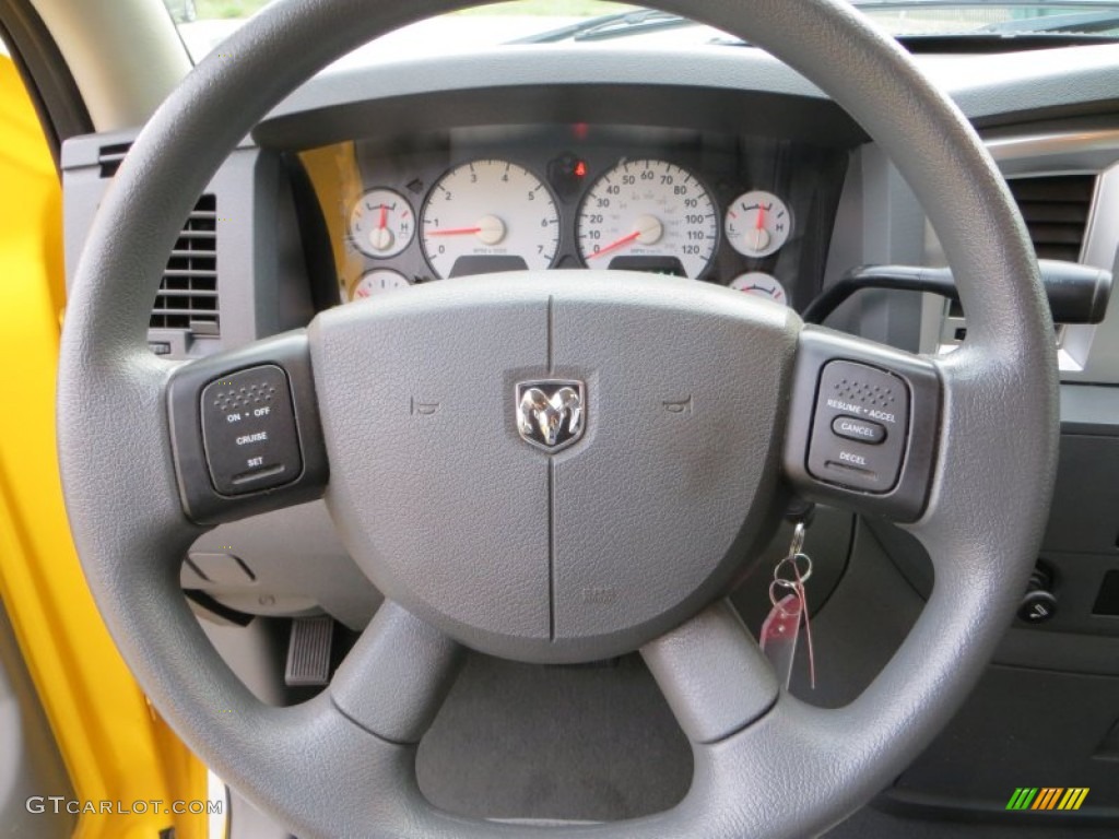 2008 Dodge Ram 1500 Lone Star Edition Quad Cab 4x4 Medium Slate Gray Steering Wheel Photo #79025140