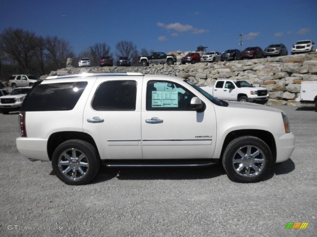 2013 Yukon Denali AWD - White Diamond Tricoat / Cocoa/Light Cashmere photo #1