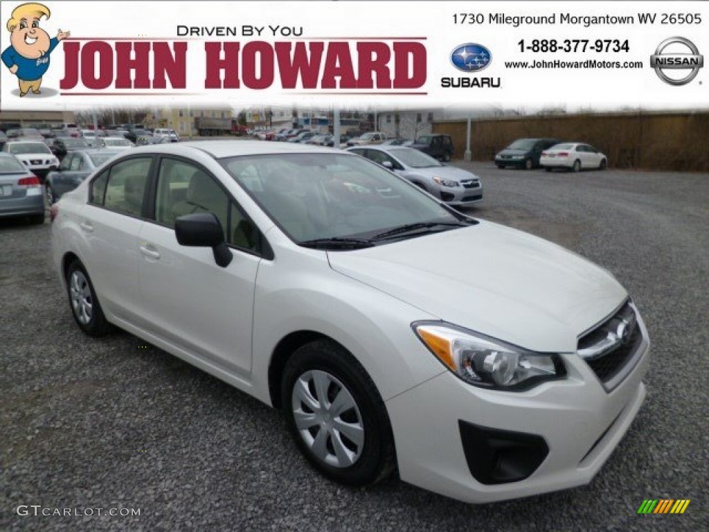 2013 Impreza 2.0i 4 Door - Satin White Pearl / Ivory photo #1