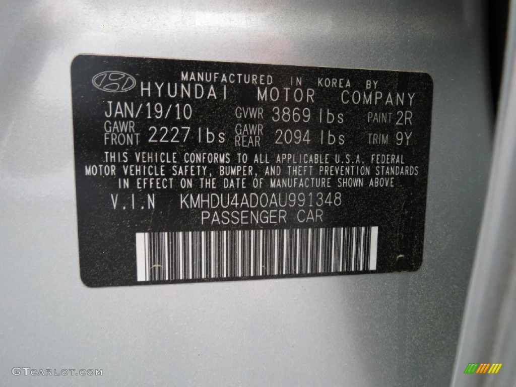 2010 Elantra GLS - Liquid Silver / Gray photo #21