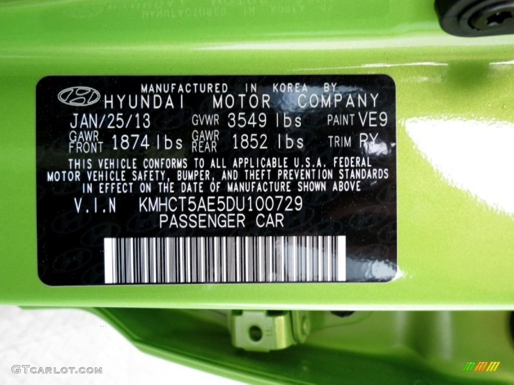 2013 Accent GS 5 Door - Electrolyte Green / Black photo #6