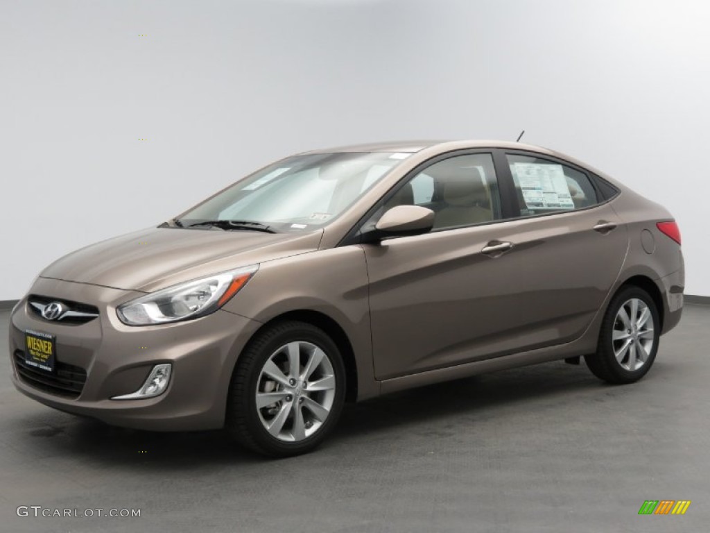 2013 Accent GLS 4 Door - Mocha Bronze / Beige photo #1