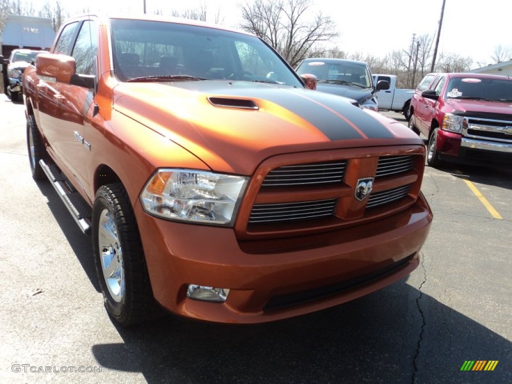2010 Ram 1500 Sport Crew Cab 4x4 - Mango Tango Pearl / Dark Slate Gray photo #21