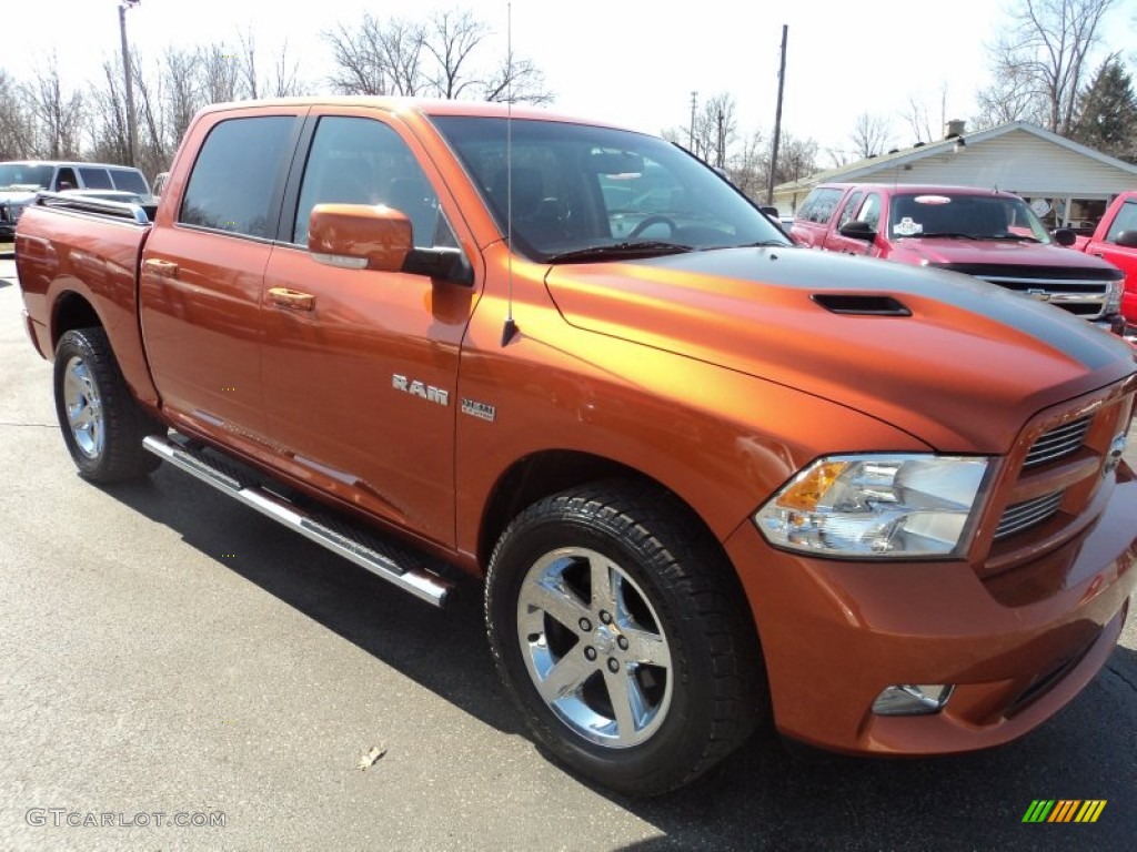 2010 Ram 1500 Sport Crew Cab 4x4 - Mango Tango Pearl / Dark Slate Gray photo #23