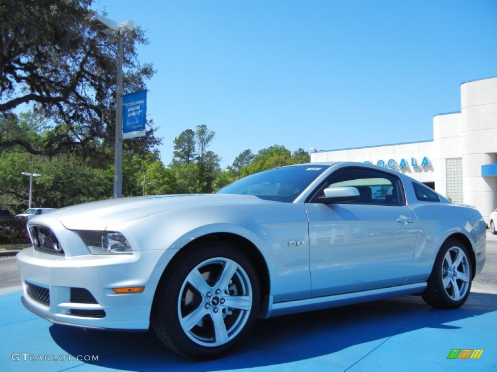 2014 Mustang GT Premium Coupe - Ingot Silver / Charcoal Black/Grabber Blue Accent photo #1