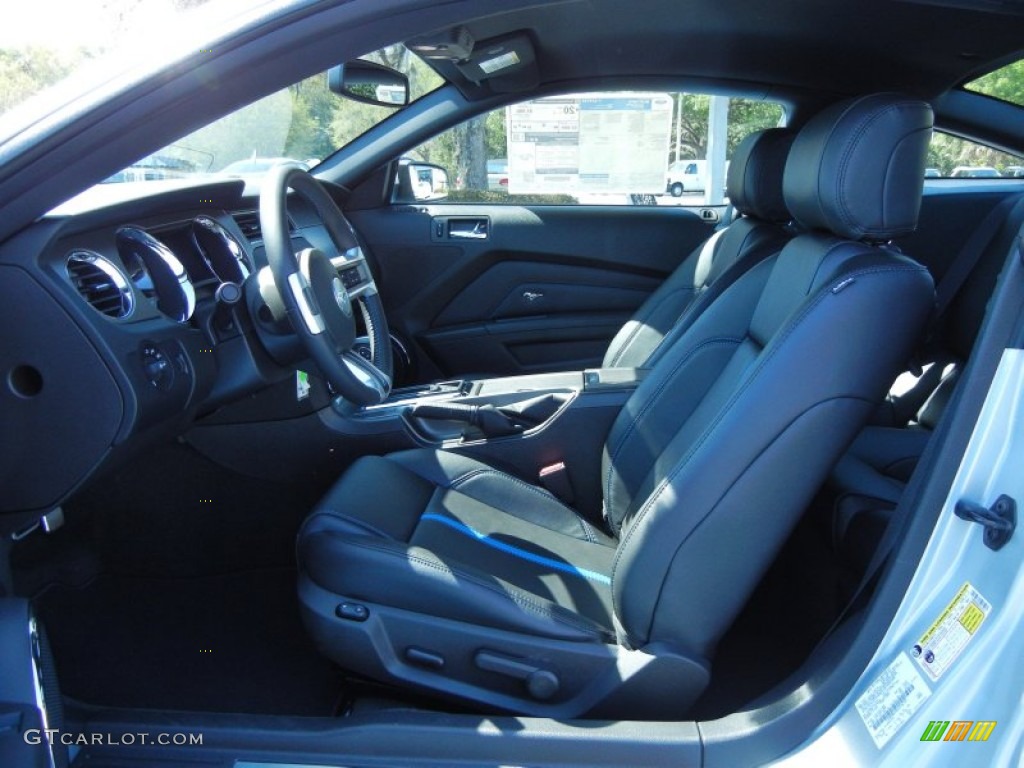 Charcoal Black/Grabber Blue Accent Interior 2014 Ford Mustang GT Premium Coupe Photo #79035084