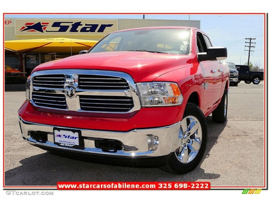 2013 1500 Lone Star Quad Cab 4x4 - Flame Red / Canyon Brown/Light Frost Beige photo #1
