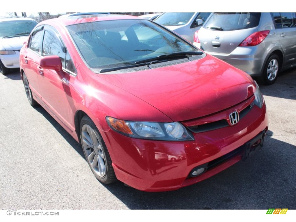 2007 Civic Si Sedan - Rallye Red / Black photo #4