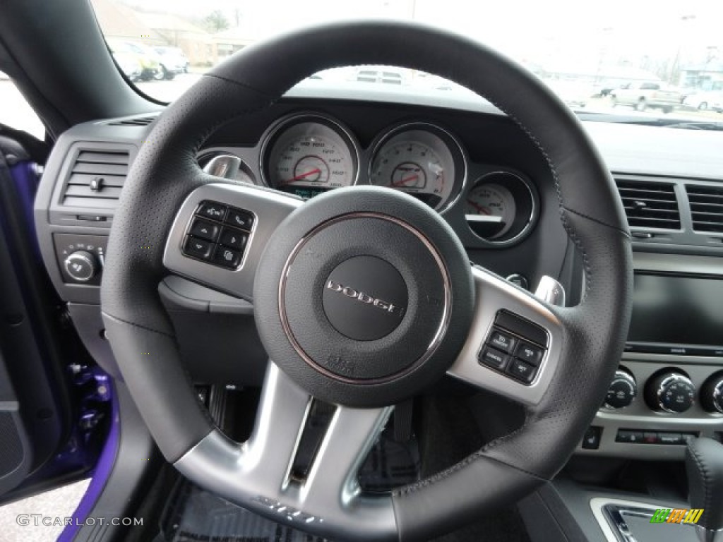 2013 Dodge Challenger SRT8 392 Dark Slate Gray Steering Wheel Photo #79044921