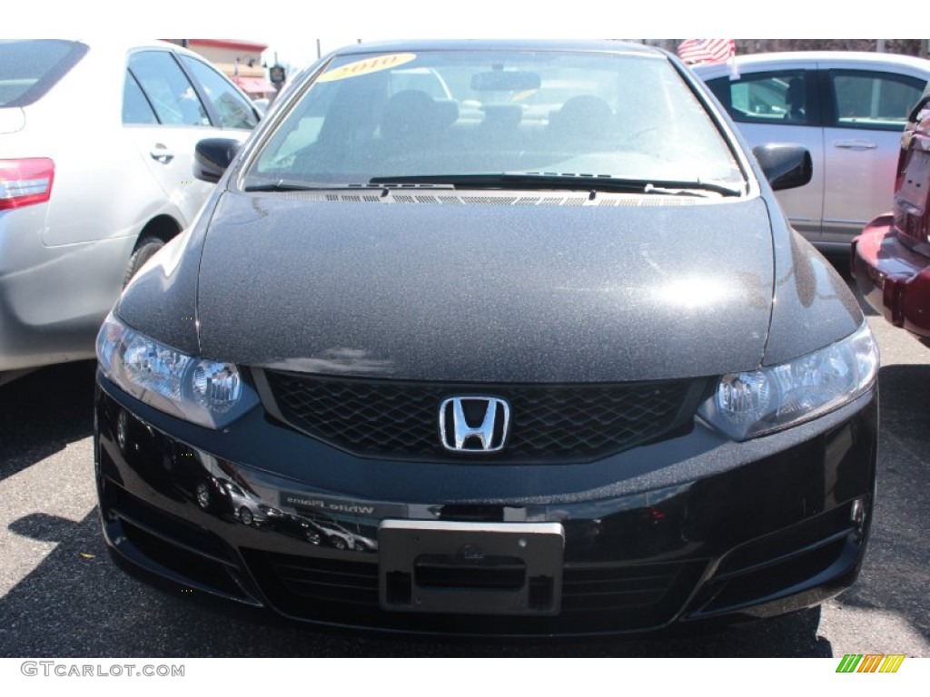 2010 Civic LX Coupe - Crystal Black Pearl / Gray photo #2