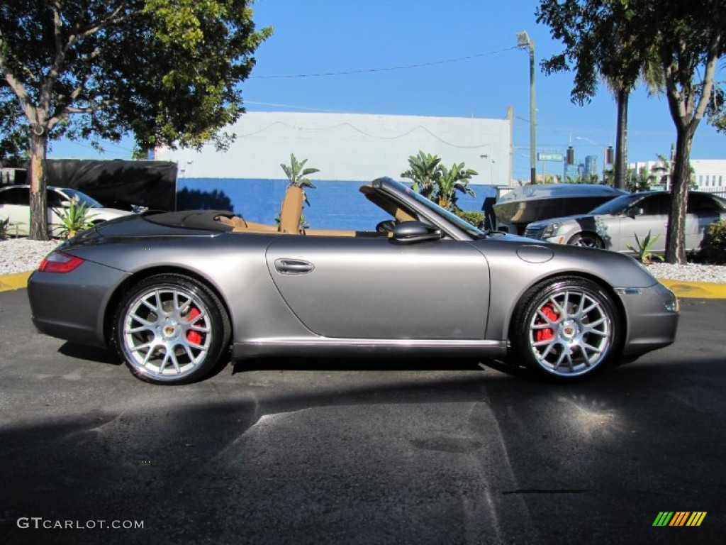 2008 911 Carrera S Cabriolet - Meteor Grey Metallic / Natural Brown photo #22