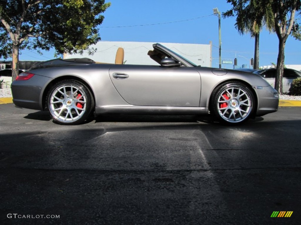 2008 911 Carrera S Cabriolet - Meteor Grey Metallic / Natural Brown photo #23