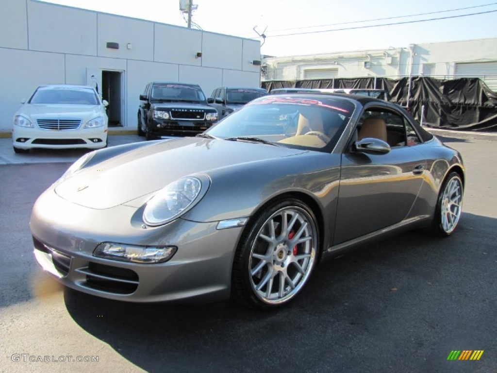 2008 911 Carrera S Cabriolet - Meteor Grey Metallic / Natural Brown photo #35