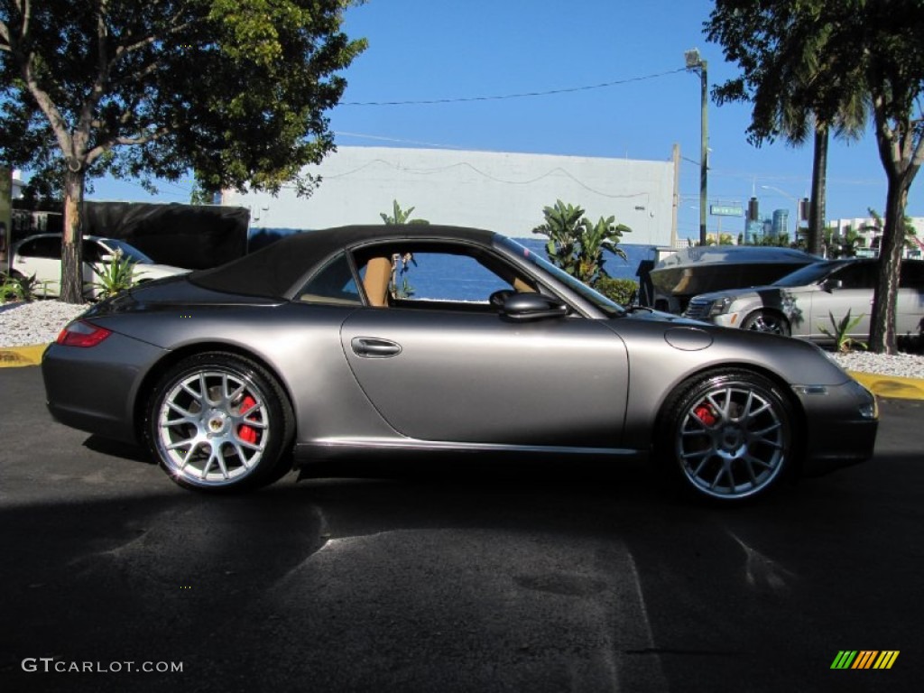 2008 911 Carrera S Cabriolet - Meteor Grey Metallic / Natural Brown photo #49