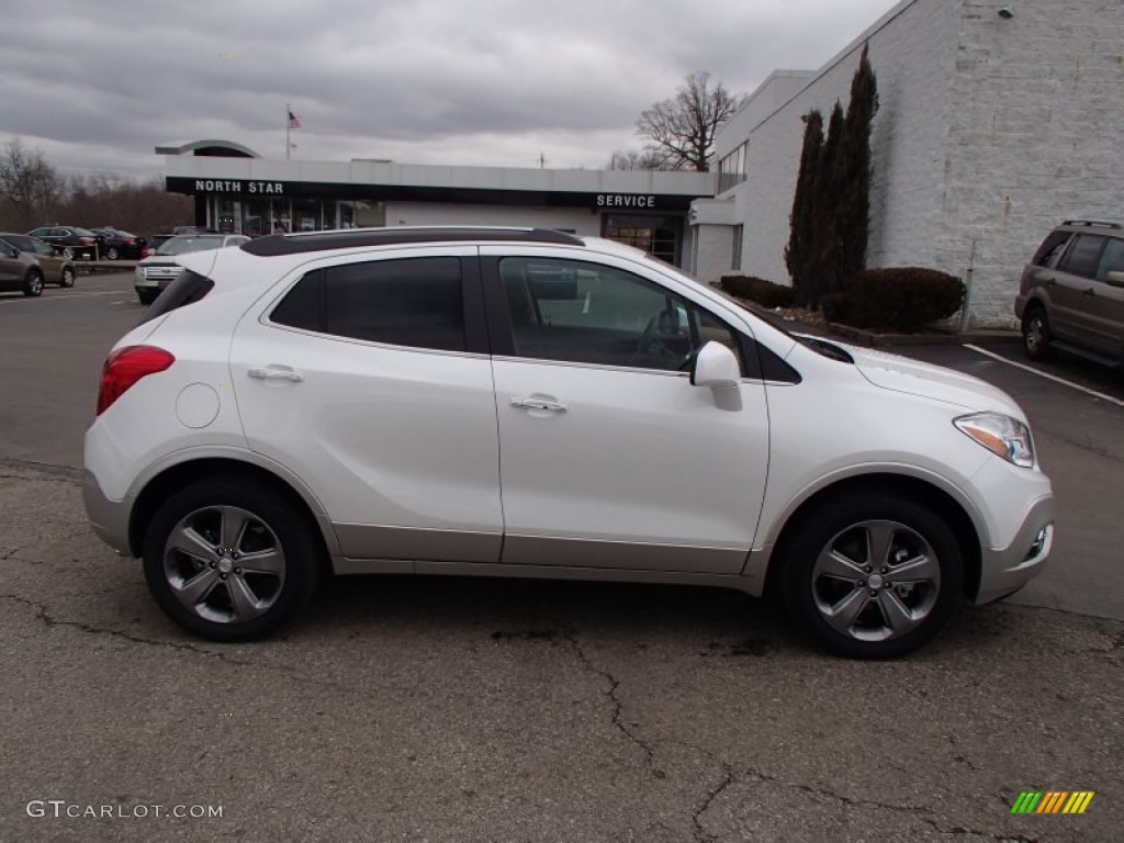 2013 Encore Leather AWD - White Pearl Tricoat / Saddle photo #5