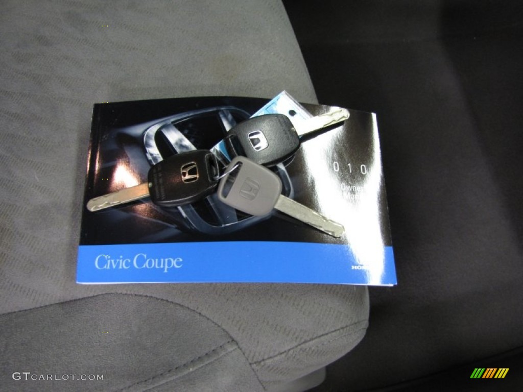 2010 Civic LX Coupe - Crystal Black Pearl / Black photo #23