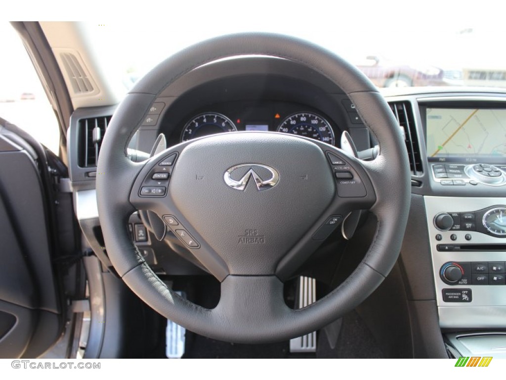 2013 Infiniti G 37 Convertible Graphite Steering Wheel Photo #79052896