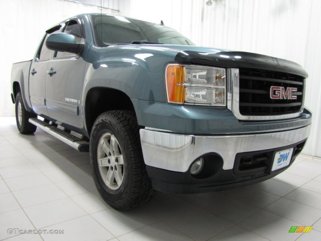 2008 Sierra 1500 SLT Crew Cab 4x4 - Stealth Gray Metallic / Ebony photo #1