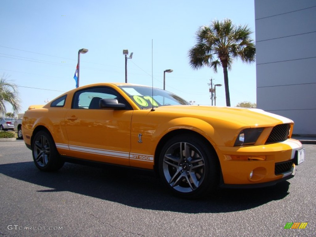 2007 Mustang Shelby GT500 Coupe - Grabber Orange / Black Leather photo #2
