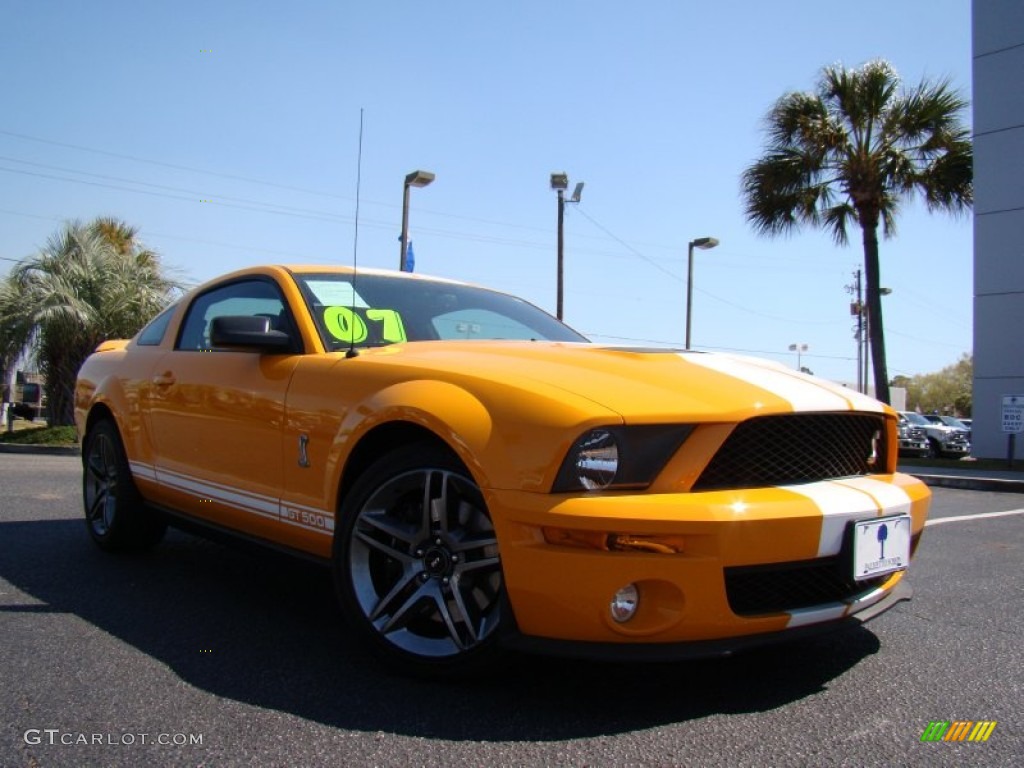 2007 Mustang Shelby GT500 Coupe - Grabber Orange / Black Leather photo #27