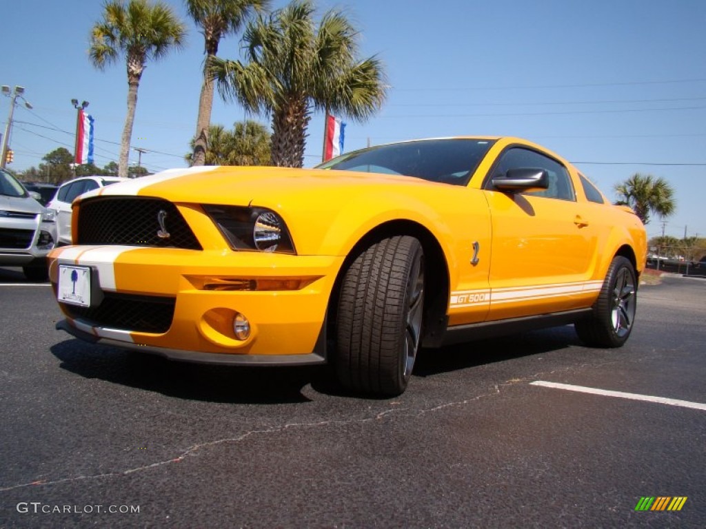 2007 Mustang Shelby GT500 Coupe - Grabber Orange / Black Leather photo #28