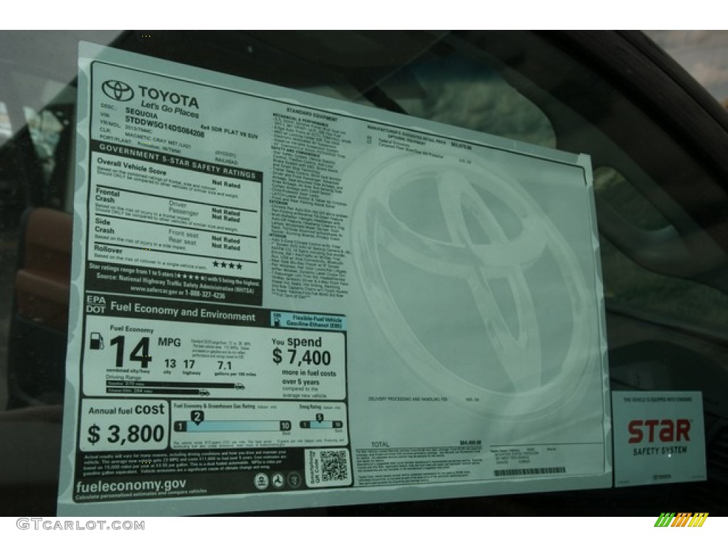 2013 Toyota Sequoia Platinum 4WD Window Sticker Photo #79060568