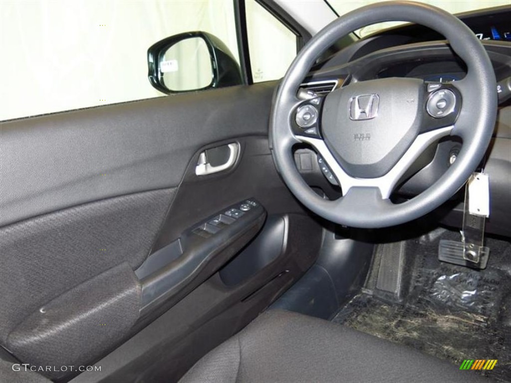2013 Civic LX Sedan - Polished Metal Metallic / Black photo #5