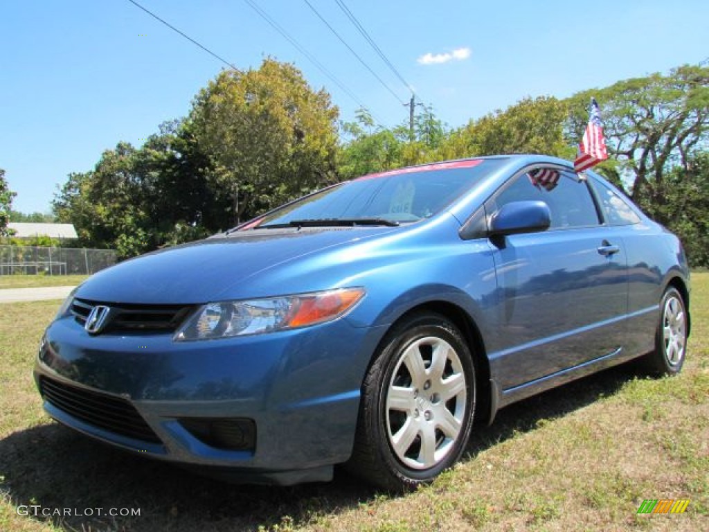 2007 Civic LX Coupe - Atomic Blue Metallic / Gray photo #1