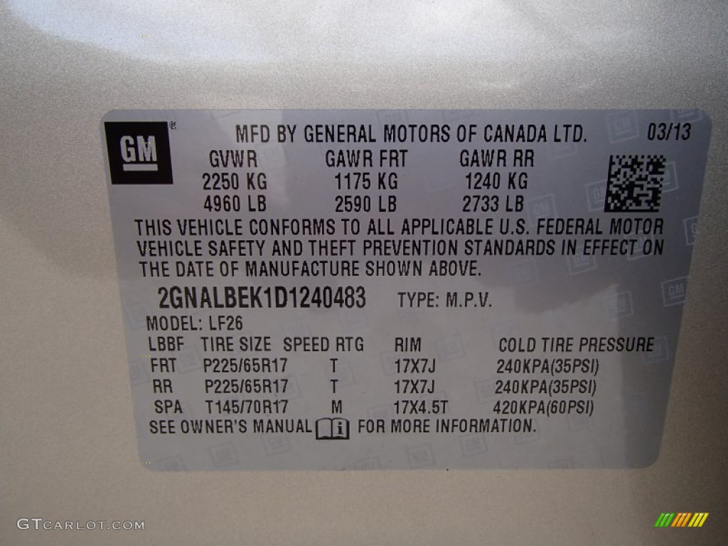 2013 Equinox LS - Champagne Silver Metallic / Jet Black photo #20