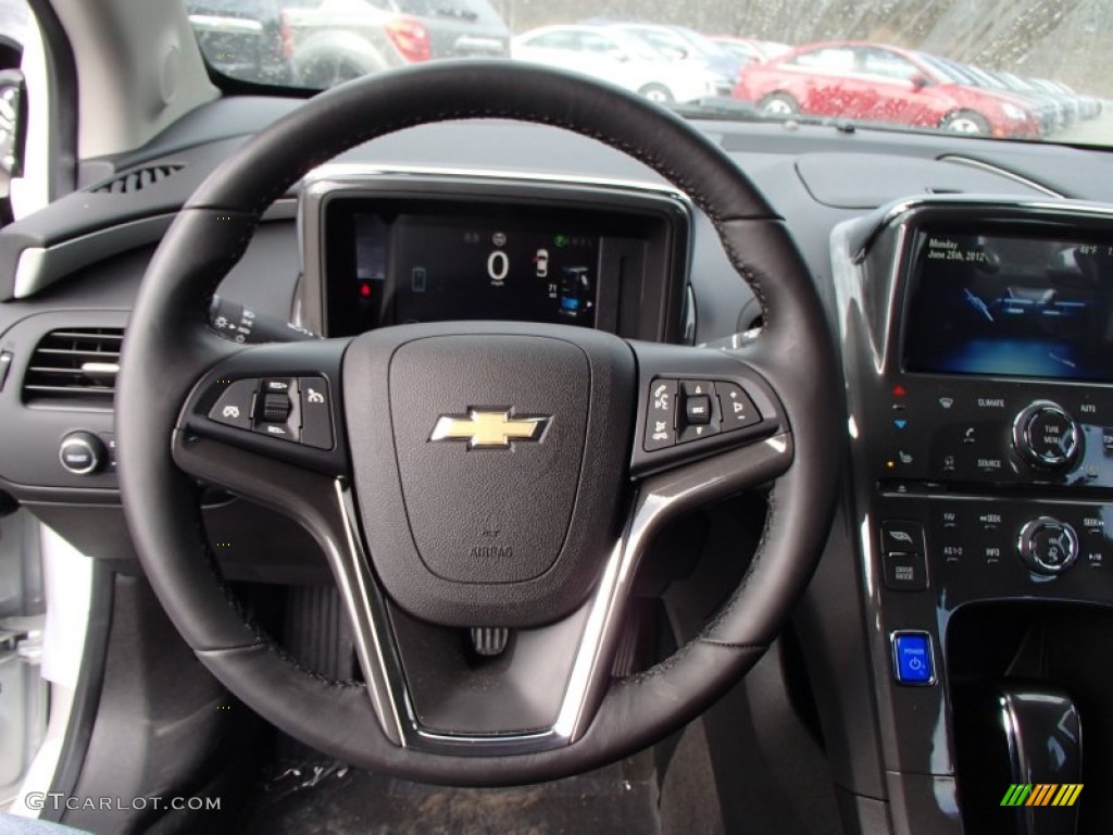 2013 Chevrolet Volt Standard Volt Model Jet Black/Dark Accents Steering Wheel Photo #79067423