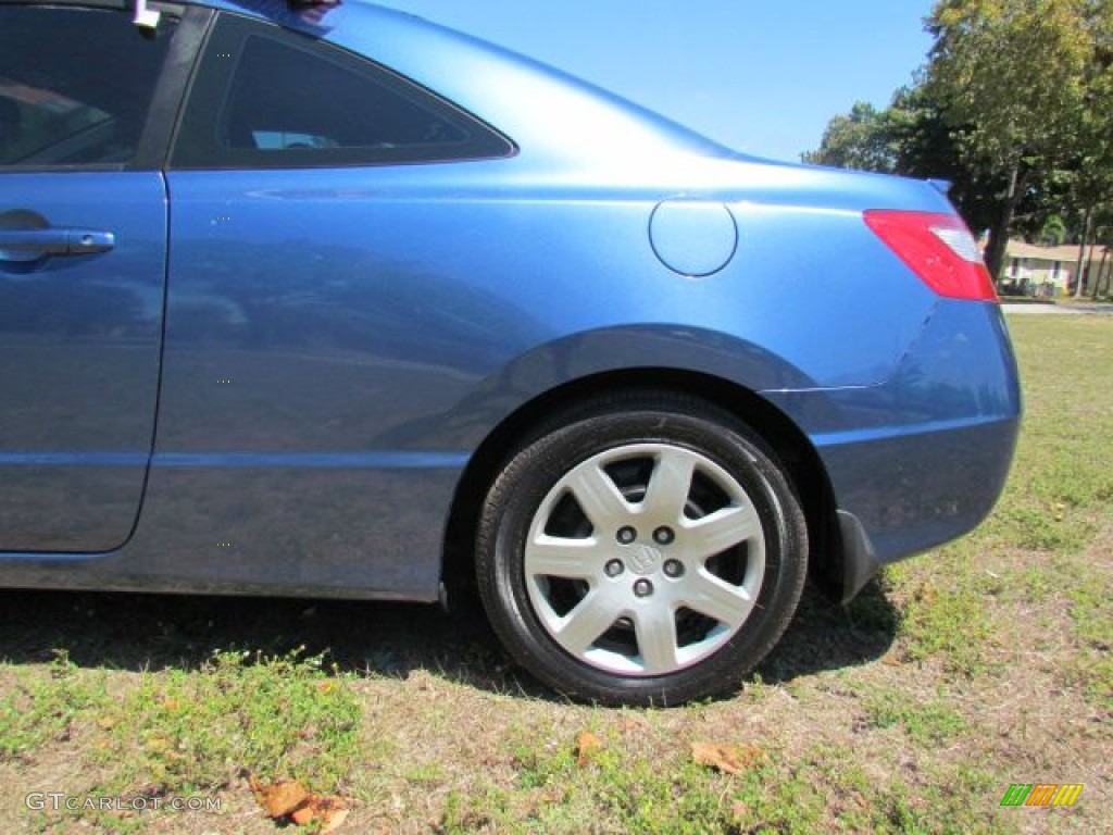 2007 Civic LX Coupe - Atomic Blue Metallic / Gray photo #46