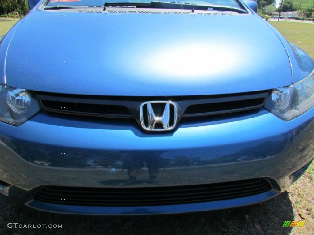 2007 Civic LX Coupe - Atomic Blue Metallic / Gray photo #59