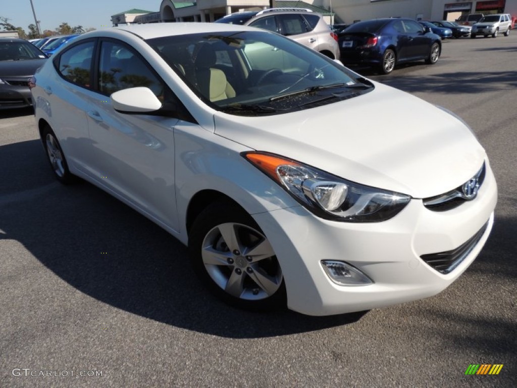 Shimmering White Hyundai Elantra