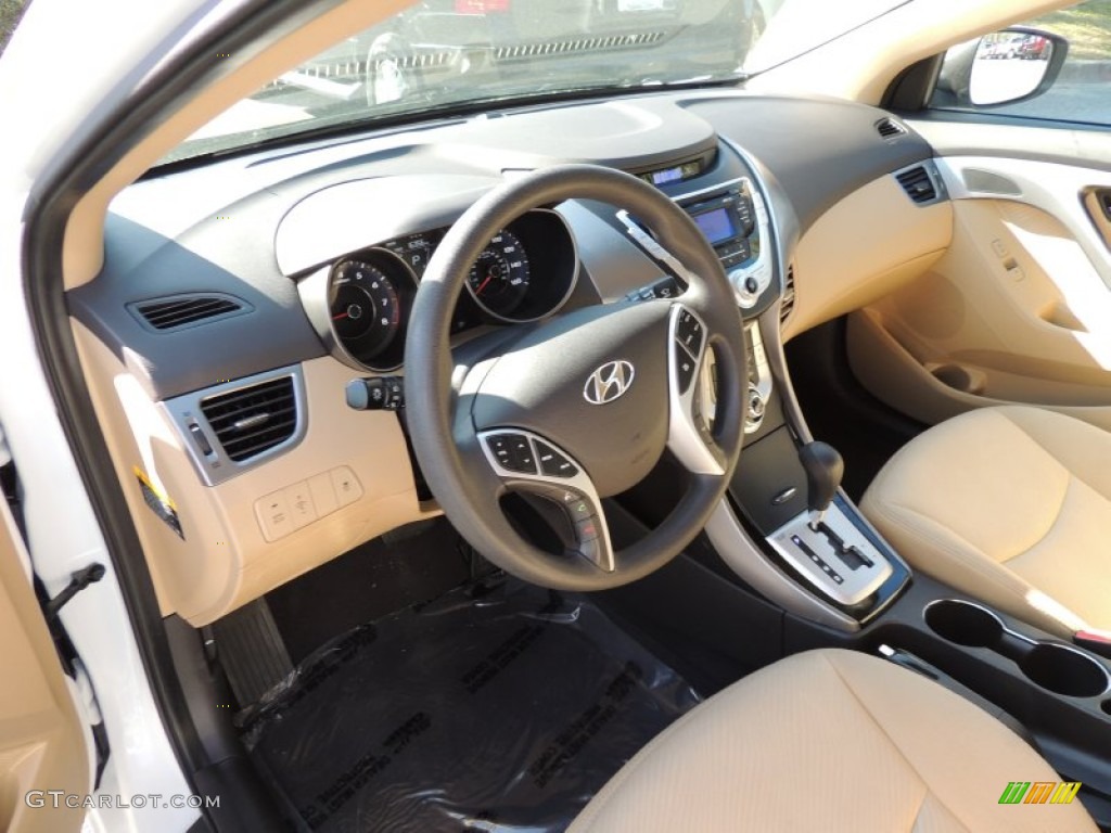 2012 Elantra GLS - Shimmering White / Beige photo #3