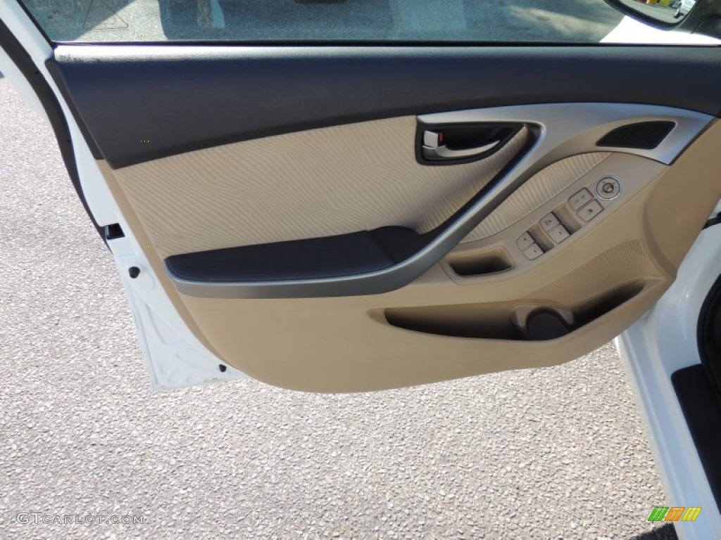 2012 Elantra GLS - Shimmering White / Beige photo #5