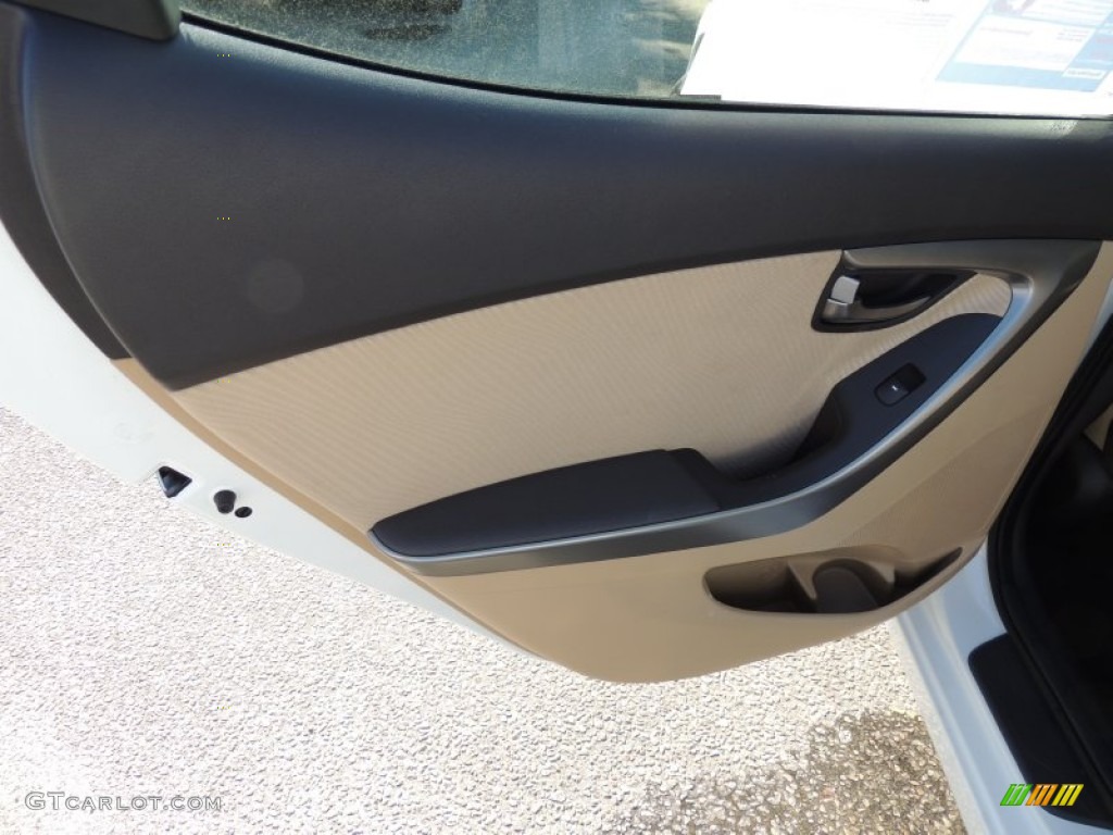 2012 Elantra GLS - Shimmering White / Beige photo #7