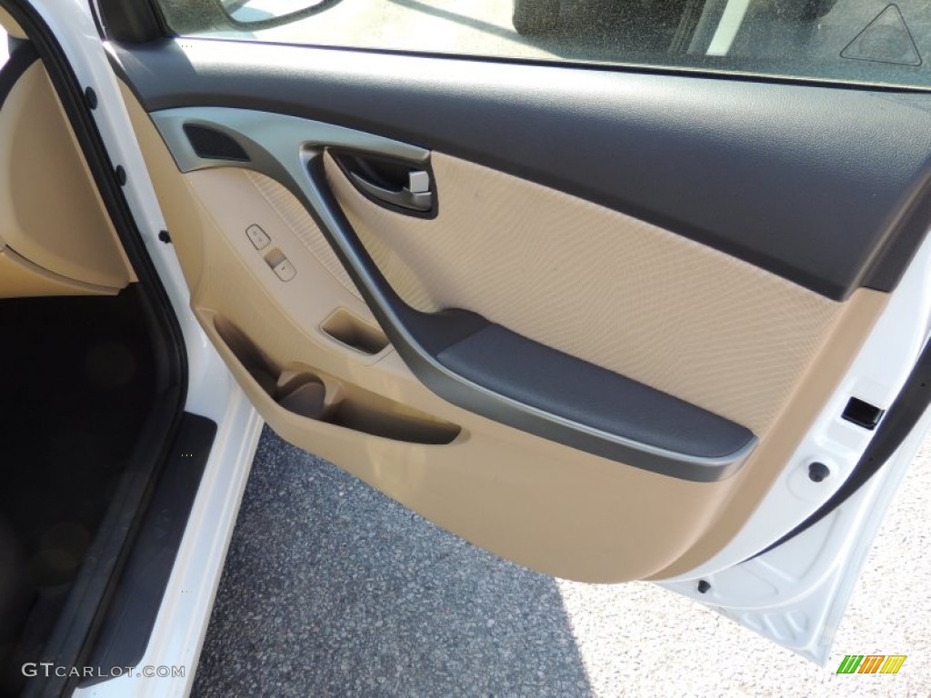 2012 Elantra GLS - Shimmering White / Beige photo #9