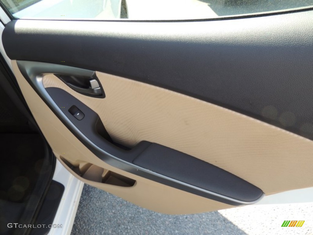 2012 Elantra GLS - Shimmering White / Beige photo #11